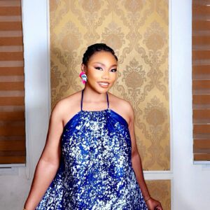 backless tie neck mini dress